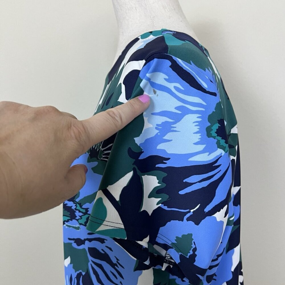 Jude Connally Ella Dress Size Large Jude Cloth Floral Nylon Stretch Short Sleeve - Picture 10 of 15